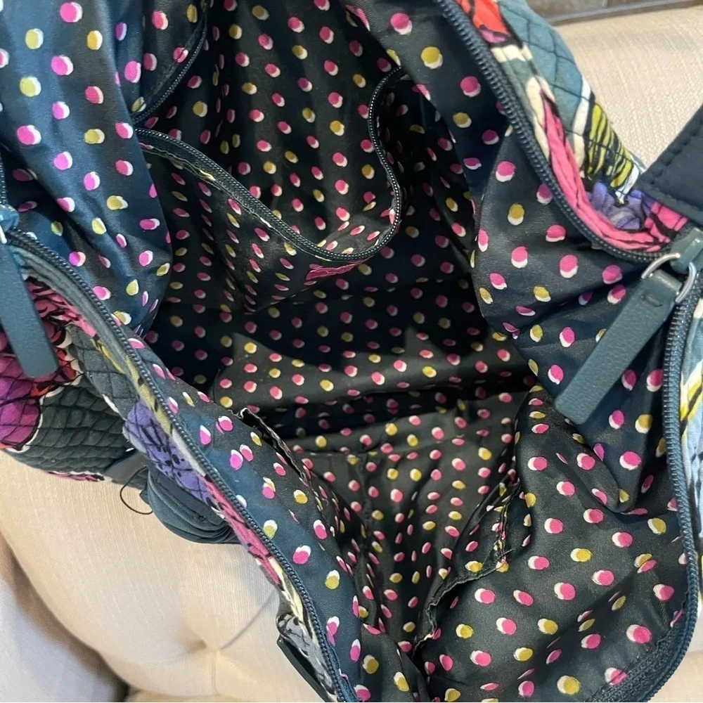 Vera Bradley Hadley Satchel Falling Flowers Bag Green Cross body